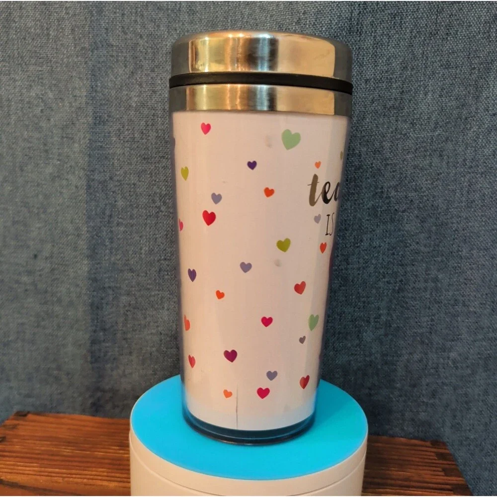 Teacher Work of Love Travel Tumbler 20oz Stainless Acrylic Hot Cold Cup